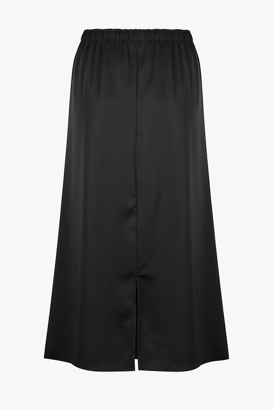 Black Satin Skirt-1